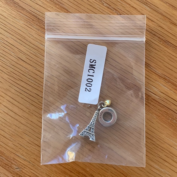 NWOT Eiffel Tower Paris Pendant Dangle Charm Sterling Silver 925 - Picture 2 of 9